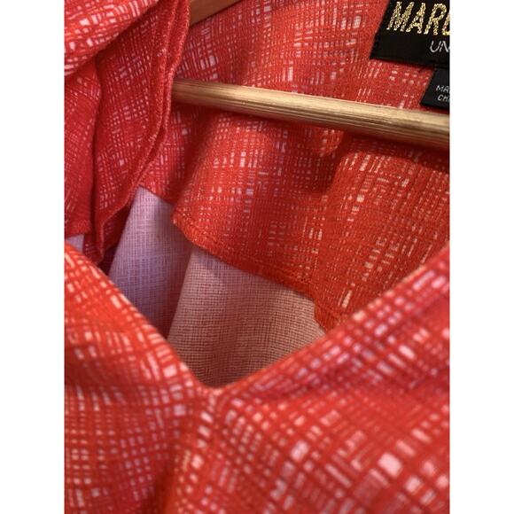 Marc Bouwer Unlimited Women’s Blouse Mesh Bell Sleeve Top Red Size Large - Picture 6 of 9